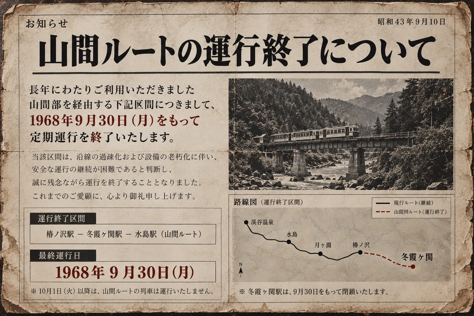 山間ルート運行終了のお知らせ