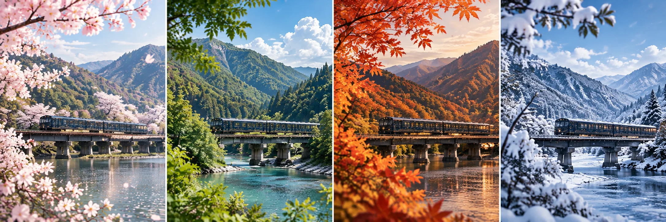 凪燈ものがたりから望む四季の風景